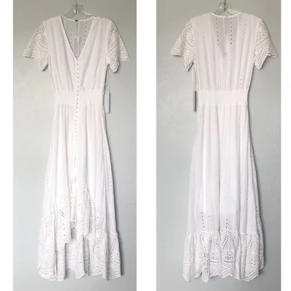 NWT - Young Fabulous & Broke Costa White High Low Maxi Dress